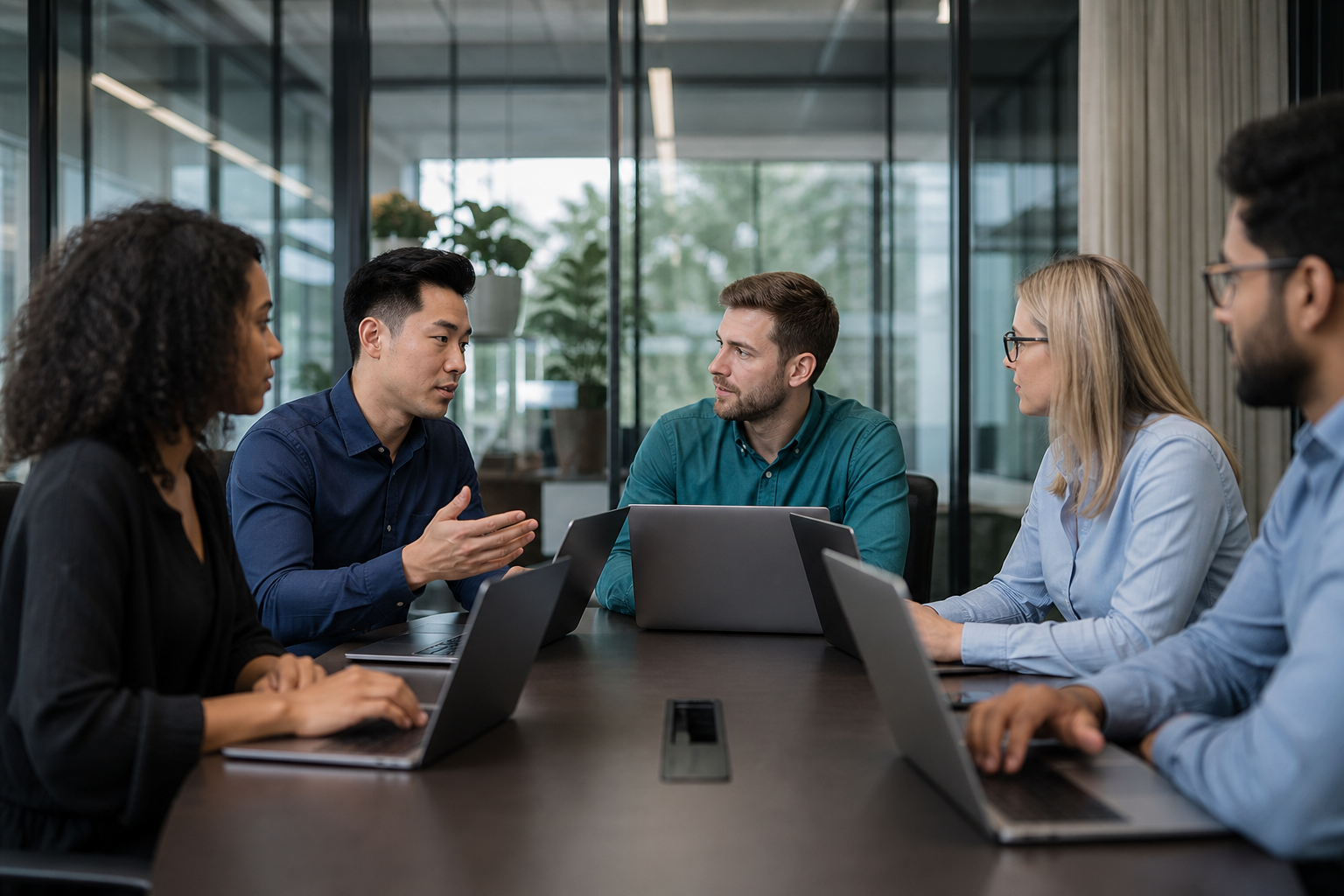 Trustly consultants collaborating in a modern office